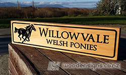 wooden macrocarpa cat sign example